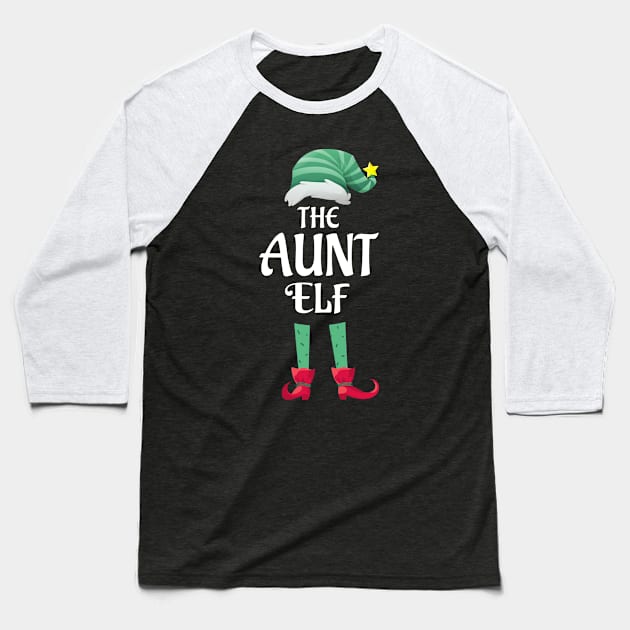 The Aunt Elf Christmas Matching Pajama PJ Family Party Gift Baseball T-Shirt by BooTeeQue